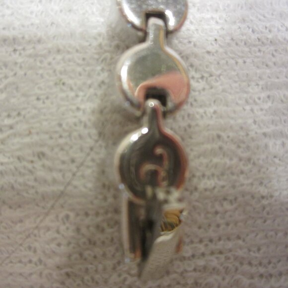 VTG STAINLESS STEEL BRACELET W/MILKY WHITE RHINESTONES - Picture 4 of 6